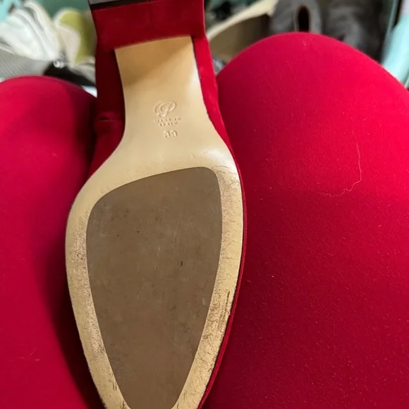 M. Gemi Bold Red Suede Heeled Boots - CHRISTMAS SALE PRICE! - Picture 5 of 8